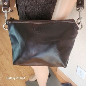 Distressed Rustic VIntage  LIFETIME LEATHER Brown Crossbody Bag GUC